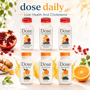 3 Pack Dose for Your Liver + 3 Pack Dose Cholesterol 2oz Liquid Shots, Daily Liver and Heart Wellness Support with Curcumin Dandelion Amla CoQ10 Pomegranate