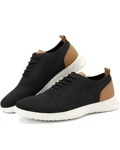Men's Old Money Athletic Shoe Casual Lace Up Dress Oxfords Shoes Knit Lightweight Breathable Fashion Sneaker