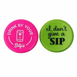 6-Pack Wine Bottle Stopper (2 per pack) - Drink By Your Selfie & I Don't Give A Sip Airtight Seal Dishwasher Safe Reusable   Kitchen Traditional Utensils