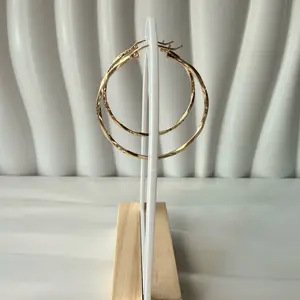 14k Real Gold Hoop Earrings - Elegant and Durable Design