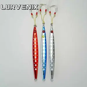 MLURVENIX 100g-400g Saltwater Knife jig Vertical Jig Jigging Fishing Lure w/ Assist Hook