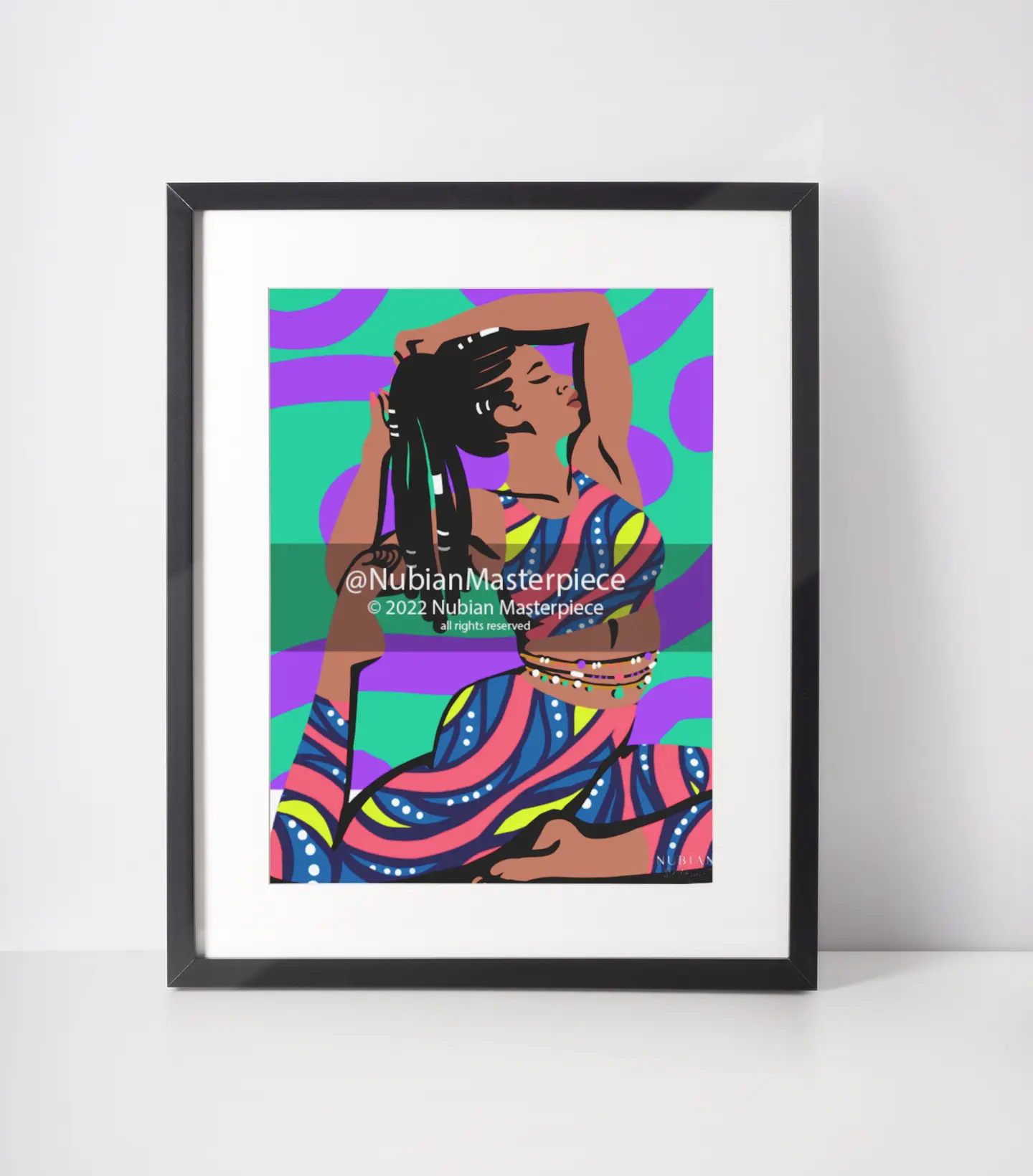 "Melanin Magic: Flex" - Nubian Masterpiece 11x17 Inch, Wall Art Print or Wall Art Print + Frame, Durable Plastic Frame with Sawtooth Hanging Hardware, Easy-to-Open Tabs, Decor Poster