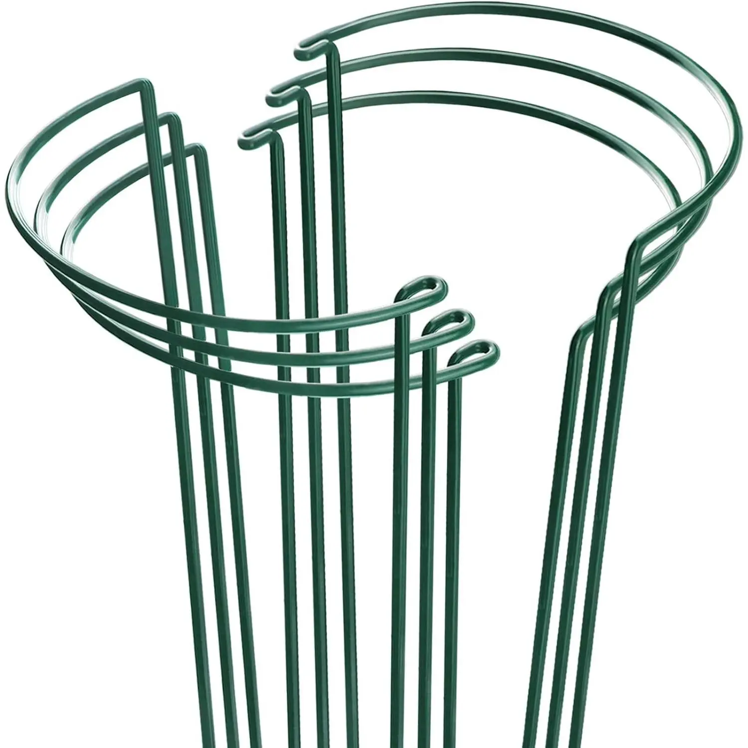 Support Stakes, 6 Pack Metal Peony Cages and Supports, Garden Stakes  Support Cage, Large  Support Ring for Outdoor Indoor Snake  Peony Rose  Vine (10" W x 15.8" H)