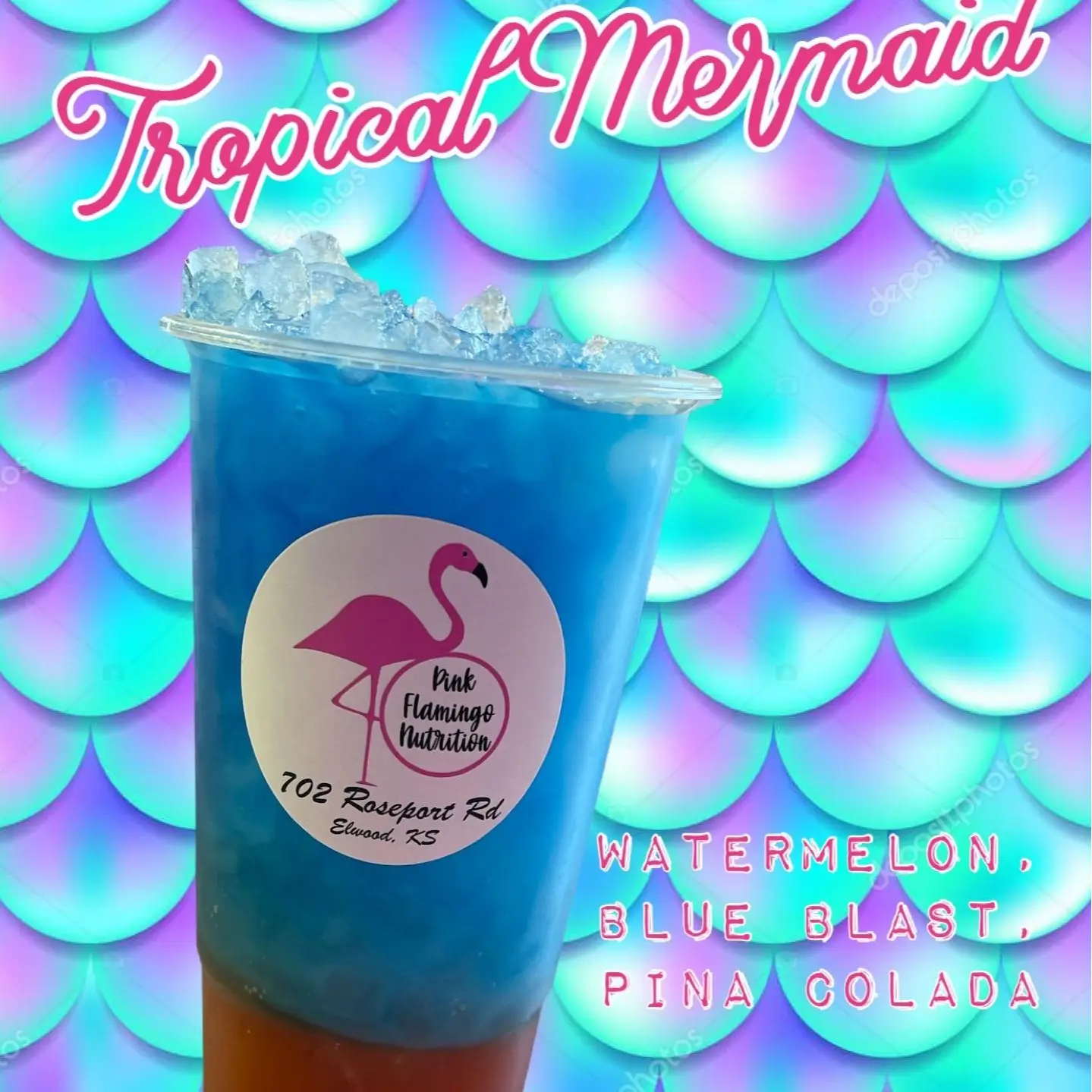 Tropical Mermaid Loaded Tea - 298 mg of Caffeine, Less than 1 Carb, Blue Blast, Watermelon & Pina Colada Flavor Blend - Beverage