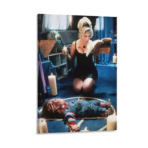 Spice Up Bedroom Decor! The Chucky's Bride Canvas Poster, A Horror Wall Art Print, Adds Thrills to Modern Family Sleeping Areas. Canvas Poster Bedroom Decor Sports Landscape Office Room Decor Gift Frames Ornaments Artistic Decoration