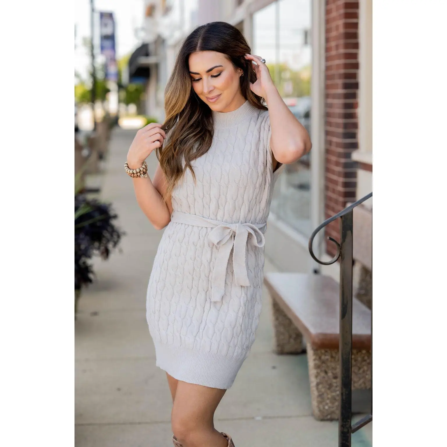 Subtle Braided Sweater Dress