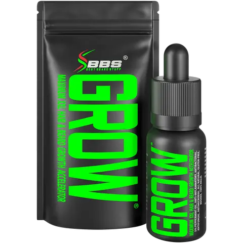Best Beard Stuff GROW Maximum XXL Hair and Beard Growth Accelerator Serum With Peppermint, Facial Hair