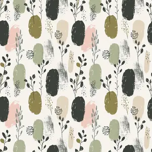 Sage Green Boho Pattern 2 Quilting Cotton Fabric