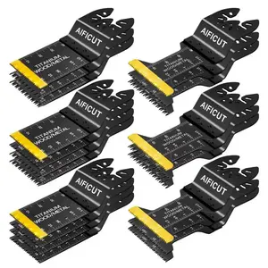 Daily useAIFICUT 20 Pcs Oscillating Saw Blades Universal Wood Plastics Metal Titanium Multitool Blades Kits Fit Dewalt Rockwell Milwaukee Makita Bosch