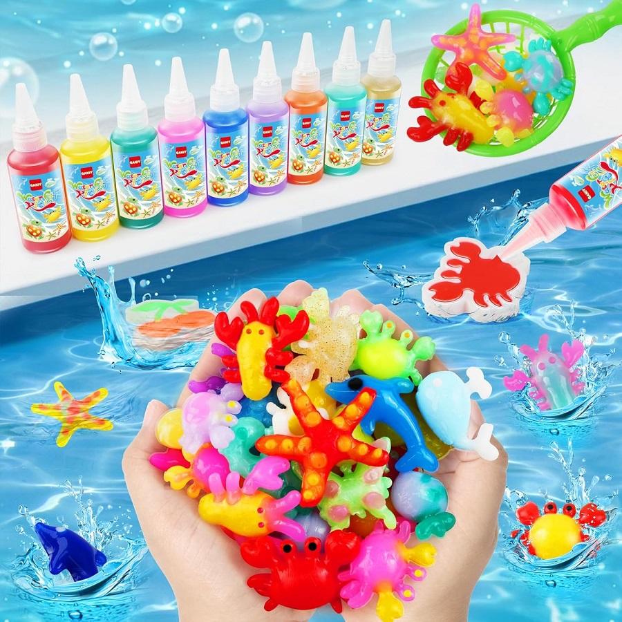 Magic Water Elf Toy Kit for Kids with 20 Gels and Molds, Aqua Fairy,Fun DIY Craft Kit, Squishy Maker, Magic Water Art Kit Favors, Kids Christmas Gifts Crafts Ages 4-8