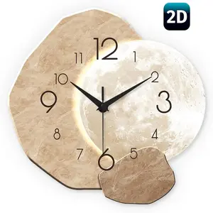 Modern Moon Design Silent Wall Clock, Minimalist Decorative Clock for Home, Living Room, Bedroom & Office, Elegant Gift Idea for Housewarming, Birthdays, or Special Occasions