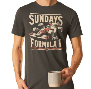 Formula 1 Racing T-Shirt - Sundays are for Formula 1 - Retro F1 Graphic Tee - Classic Race Car Design Fashion