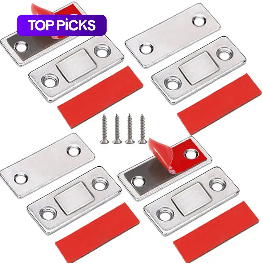Cabinet Magnetic Catch, Ultra-Thin Cabinet Door Magnetic Catch, Adhesive Cabinet Latch Magnetic Closures, Easy Installation, Door Hardware, Magnetic Cabinet Locks, Magnet Locks For Cabinets, Secure Latch Closure