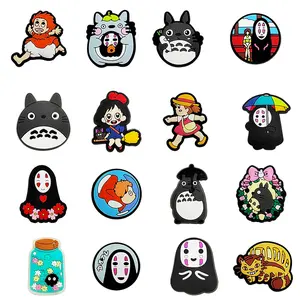 Japanese Faceless person Anime Croc Shoe Charms for Kids Boys Girls Women Men PVC Wristband Sandals Clog Accessories Party Favor with Dragon and Character Designs