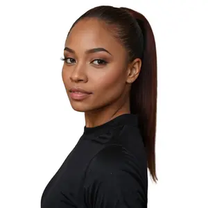 Auburn 100% Human Hair Ponytail Extension 20" - Cuff-Style Application - Soft Silky Stylish Volume Boost for Bold Personal Style