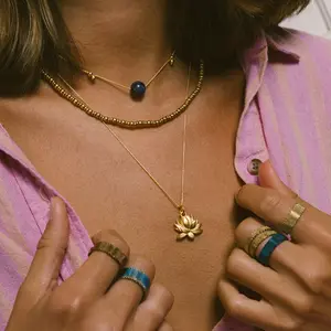 Lotus Chain Slider Necklace