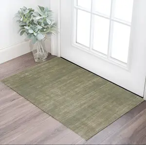 HomeRoots 566819 Stainproof Power Loom Rectangle Area Rug, 2 x 3 ft, Tan & Green, Stainproof Area Rugs