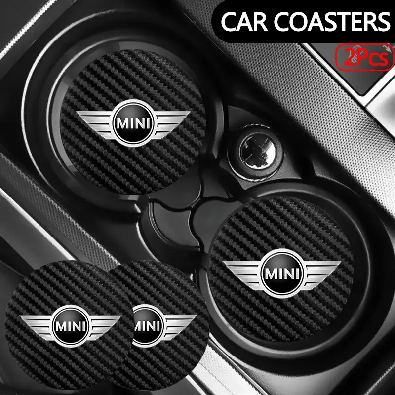 2pcs Non-Slip Car Water Cup Holder Pads, Compatible with Mini One Cooper Jcw Countryman Clubman Cabrio Paceman Coupe Interior Accessories, Car Auto Accessory