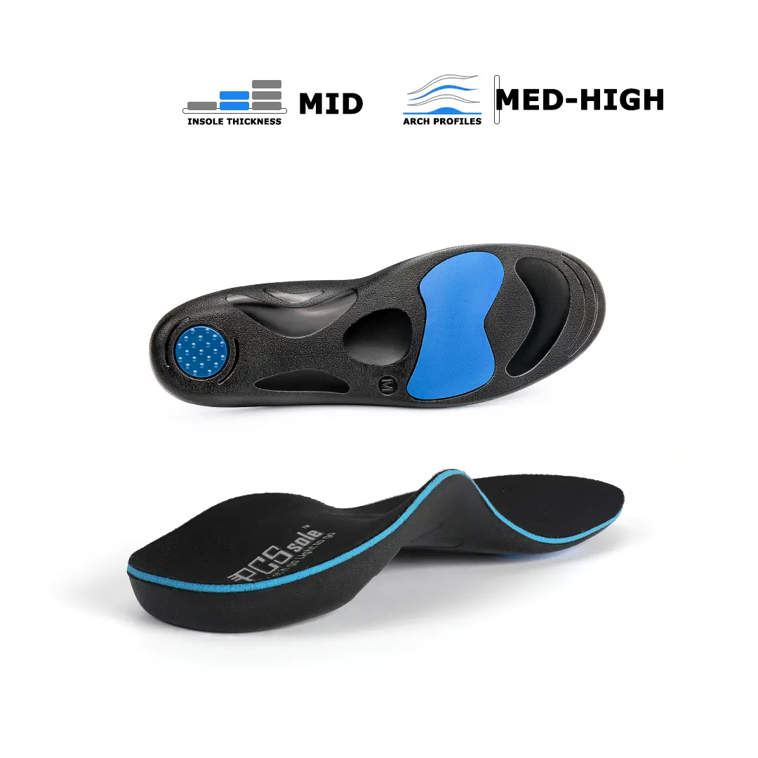 PCSsole Orthotic Pain Relief Insoles, High Arch Support Inserts for Plantar Fasciitis, Comfort Gel Boot Insert for Flat Feet, Feet Pain, Heel Spur Pain,Metatarsalgia,Over Pronation for Men and Women