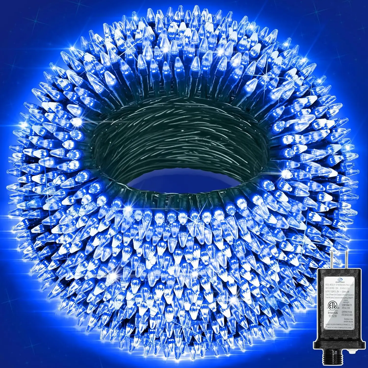 350LED 90FT Christmas Lights Indoor Outdoor, 12 Modes Blue Outdoor String Lights with Timer Dimmable, Waterproof Green Wire Christmas String Lights for Christma Tree Patio Fence Balcony Garden Party