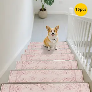 Non-Slip Stair Carpet, Step Protection Carpet, Decorative Bordered Stair Mat for Home Decoration & Bedroom Accessories - Suitable for Indoor, Outdoor Stairs & Multiple Scenarios, Washable Runner Rugs