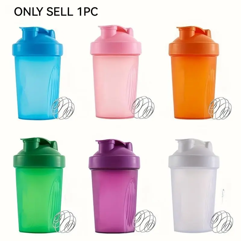 400ml Protein Shaker Bottle, BPA-Free and Leak-Proof, with Mixing Ball, Sports and Gym Drinking Bottle for Fitness, Sports Nutrition, and Milkshakes, Shaker Bottles for Protein Mixes, Dishwasher Safe, PP Material
