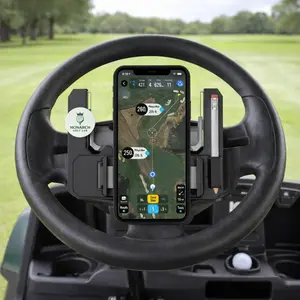Golf Cart Steering Wheel Phone Mount Flip-Up Cell Phone Holder for Club Car with Secure Grip and Easy Access