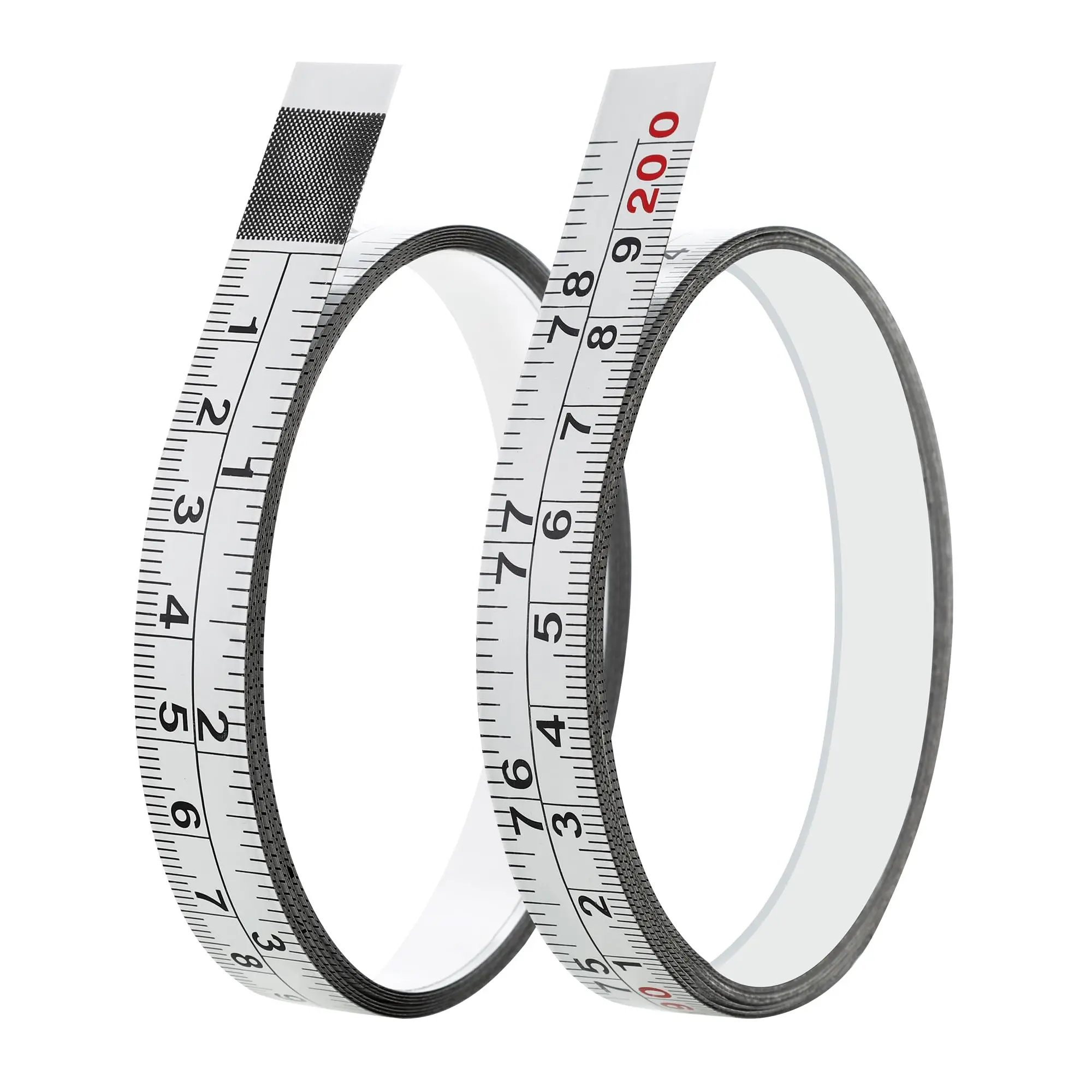 2-Pack Self-Adhesive Measuring Tape, Peel & Stick Steel Ruler with Imperial & Metric Scales for Workbench, Table Saw, Router Table & DIY Projects