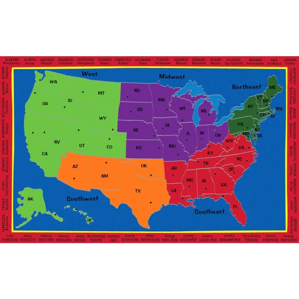 The United States of America Map Rug - TikTok Shop