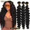 QTHAIR Hair 100% Human Hair Loose Deep Wave /Deep Wave Bundles Sew In Quick Weave Ponytail Closure Extensions 14-30 Inches curly bundle One-directional Cuticles-sleek and Re-wearable Double Weft for Black Women#TikTokShopFallDealsForYou