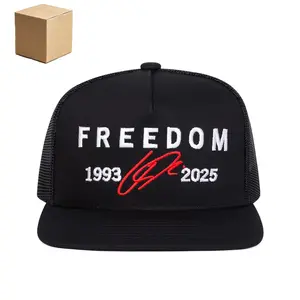 “Freedom” 3D Embroidery Adjustable Trucker Hat, Street Hip Hop Sun Hat for Outdoor Travel Beach Vacation