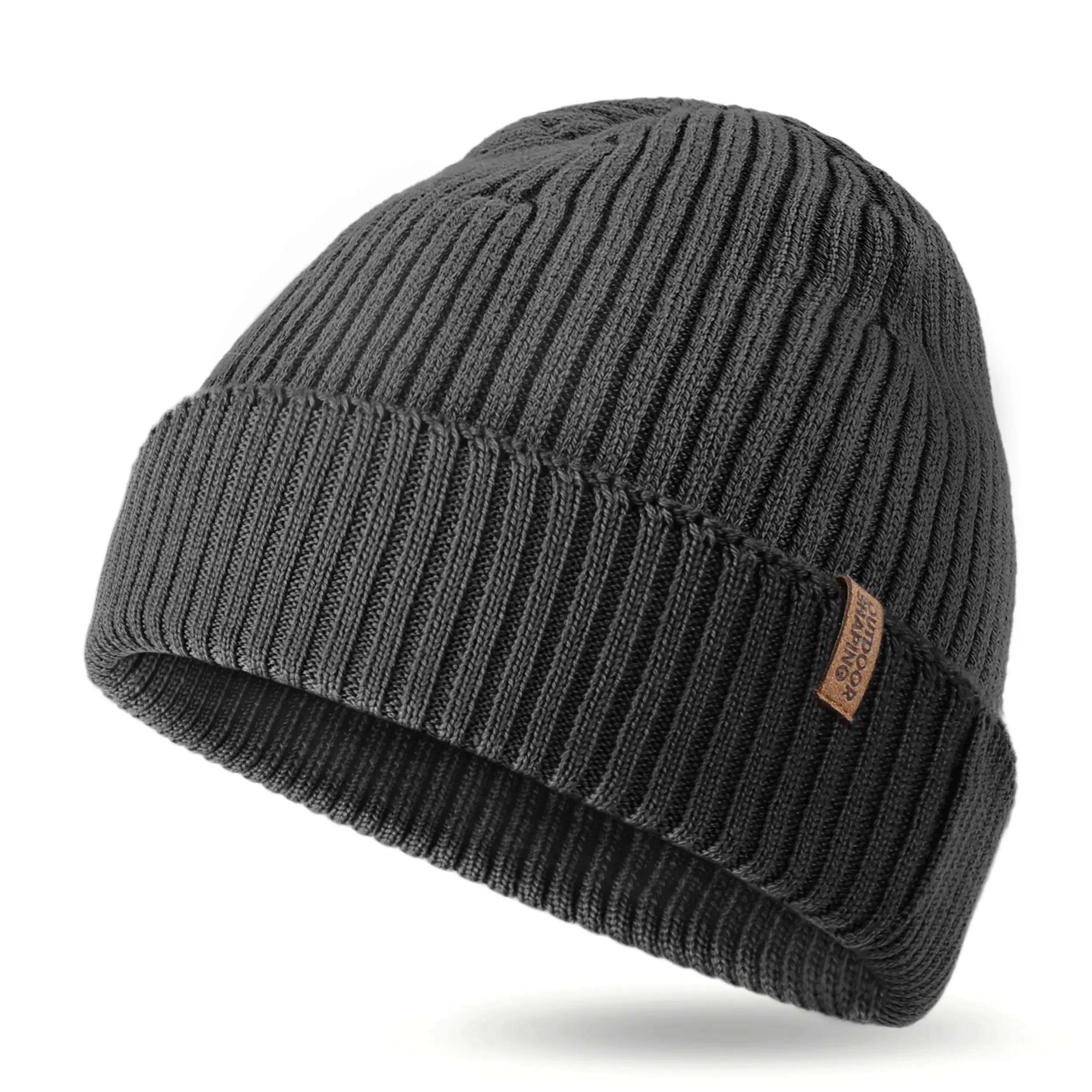 SleepYea 100% Merino Wool Fisherman Beanie for Men and Women, Soft Warm Knitted Winter Hat, Breathable Rolled Brim Watch Cap, One Size Fits Most