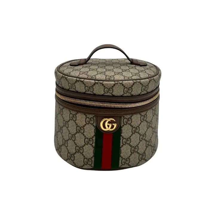 Pre-owned GUCCI GG CANVAS Toiletry Bags OPHIDIA GG SUPREME COSMETIC BAG
