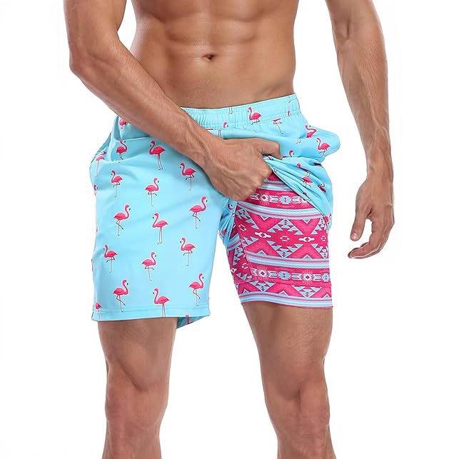 Men's Beach Shorts with Mesh Lining Quick Dry Swimwear, Hawaiian Style Pockets wetsuit Women's Compression Volleyball Shorts Quick-Dry Breathable Swim Trunks Camo Camouflage Swimsuit Bikini Set