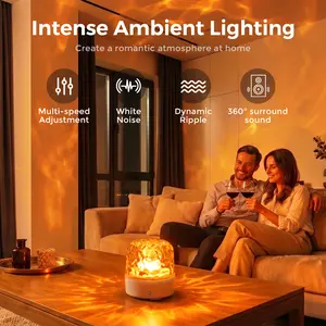 [Bluetooth Speaker Ambient Light with Water Ripple Romantic Starry Sky Projector Lamp, High-End Bedroom Night Light, Bedside Speaker]