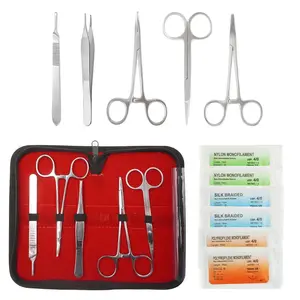 [12-Piece] Suturing Training Kit - Student Learning and Training Equipment Set (Does not include suturing models). This kit meets most training requirements. (For educational and learning purposes only) Nursing Students Teaching Supplies