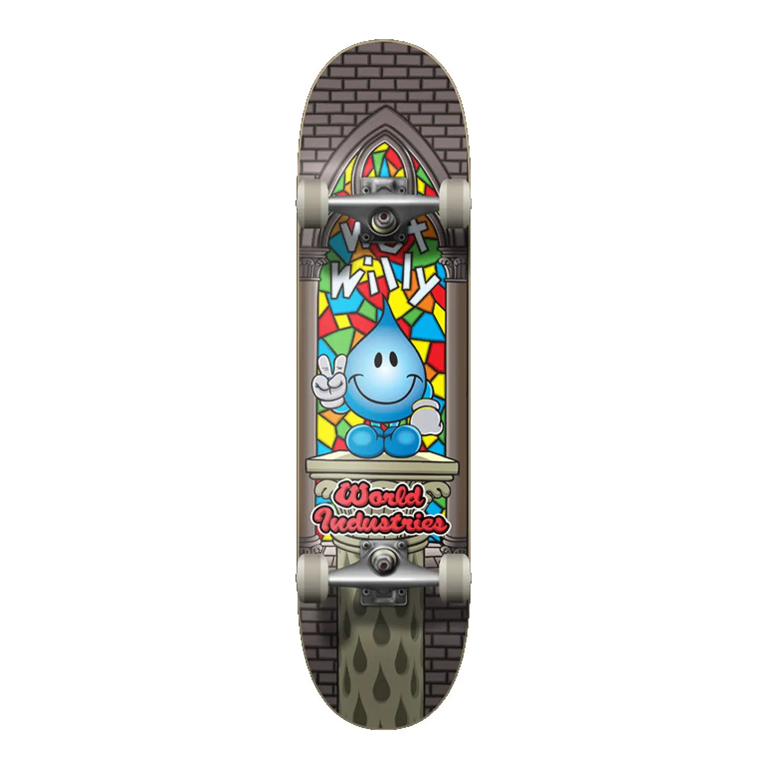 World Industries Skateboard Complete Wet Willy V2 Mini Soft Top Multi 6.75" x 28.5"