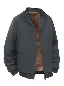 Men's Fall Winter Fleece Jacket, Casual Comfortable Stand Collar, Outdoor Soft Shell Zipper Cardigan, Lamb Velvet Warm Lining, Winter Fashion Clothing