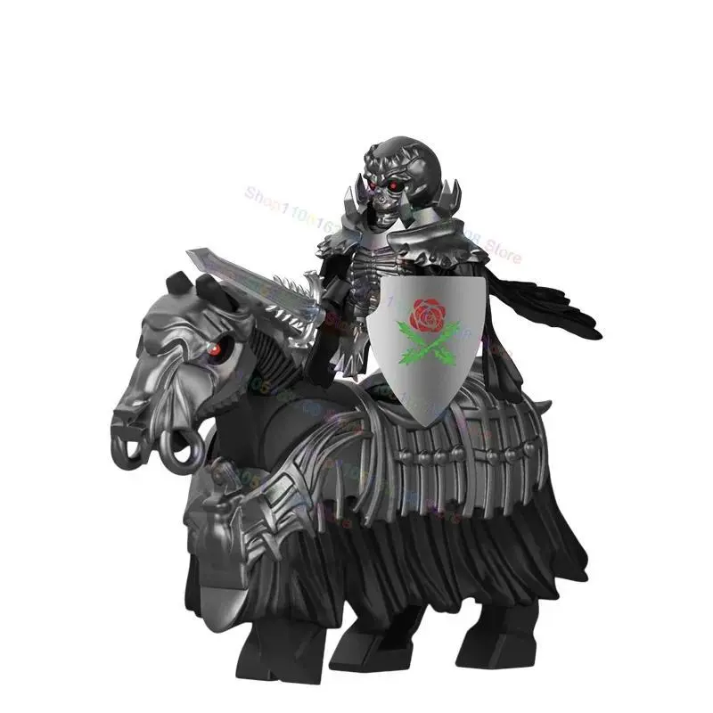 GP105-108 Berserk Building Blocks Guts Mini Action Figure Toys Assemble Puzzle Skeleton Horse Accessories Building Blocks Gifts