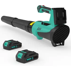 Leaf Blower Cordless - 550 CFM / 21V Powerful 2 * 2.0Ah Batteries and Charger, 6 Speed Modes, Lightweight Leaf Blowers for Lawn Care, Patio, Dust, Blowing Leaves