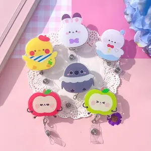 Love and Deepspace Mascot Cute Retractable ID Badge Reel | Happy Snowman Sunny Apple Galaxy Kid Grumpy Crow Artsy Birb | Xavier Rafayel Sylus Zayne Caleb