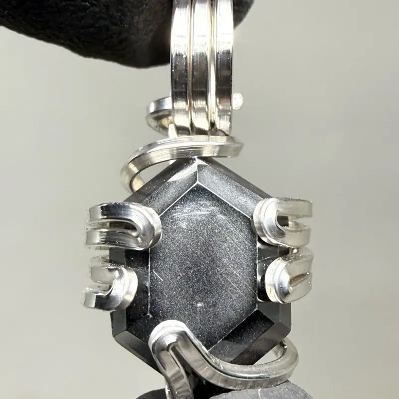 Hematite Sterling Silver PENDANT Artisan Crafted Unique Design