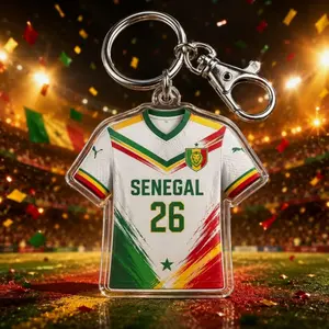7 Styles Custom Football Jersey Acrylic Keychain, Personalized Country Number Keychain