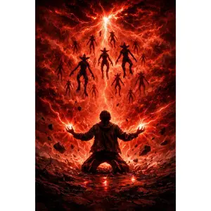 [Sale off up to 40%]-[FREE-SHIP] Stranger Things Wall Art – Will Byers Controlling the Demogorgons - Cinematic Dark Fantasy Poster