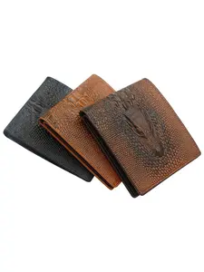 Men's Crocodile Pattern Short Wallet, Vintage Embossed Leather, Multiple Card Slots, Large Capacity, Business Daily Use, Business Wallets