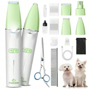 4-in-1 Professional Pet Grooming Kit with LED Light Low Noise Cordless Clippers