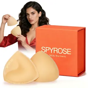 SPYROSE Women's Double-Sided Sticky Adhesive Bra Cup Inserts - Instant Ultra Boost, Washable & Reusable, Everyday Outfit Enhancer, Sticky Pad Push Ups, Bra Accessories Womenswear Clothes Piece(New & old packaging will be shipped randomly)