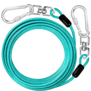 Dog Tie Out Cable 10 ft Dog Lead for Yard - Heavy Duty Chain Leash Outside for Small Large Dogs Up to 500 lbs - Outdoor Dog Runner Tether