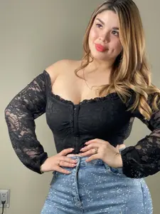 Mia's Off Shoulder Lace Crop Top