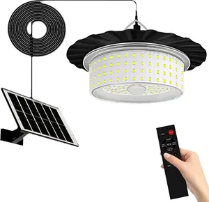 Solar Shed Light Outdoor Indoor, 2026 Upgrade 244 LED 360° Lighting Motion Sensor Pendant Light, Waterproof Solar Lights with Remote Control, Timer, 5 Modes for Shed Gazebo Garage Barn